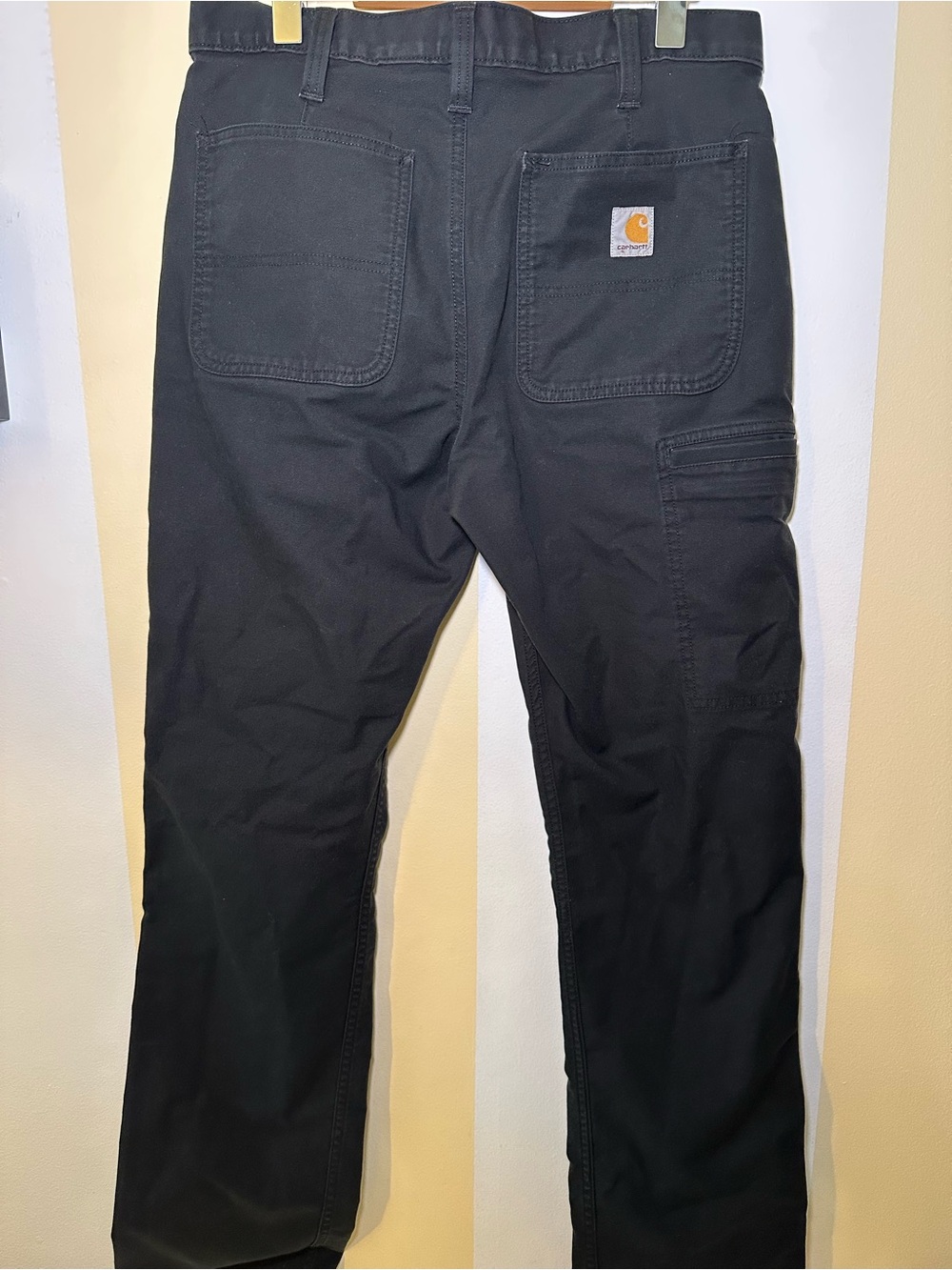 Carhartt Black Canvas Work Pants 32x36 Relaxed Fit Utility Dungarees Mens